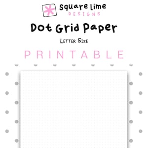 Printable Dot Grid Paper, Letter Size Dotted Paper, Bullet Journal, PDF ...