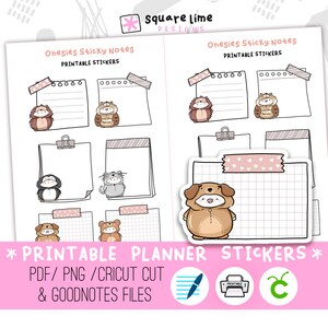 Body Sticky Notizen druckbare Aufkleber mit kleinen Kartoffel - digitale Aufkleber - PNG, Cricut und GoodNotes Dateien