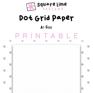 Printable Dot Grid Paper, A5 Size Dotted Paper, Bullet Journal, PDF ...