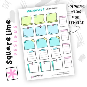 Hobonichi Weeks Sticky Notes No. 8 Post It Notes Stickers Mini Stickers  Hobonichi Stickers Square Lime Designs 