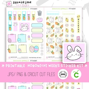 EASTER Themed Hobonichi Weeks Printable Sticker Kit #21 - Digital Stickers - JPEG, PNG and Cricut Files