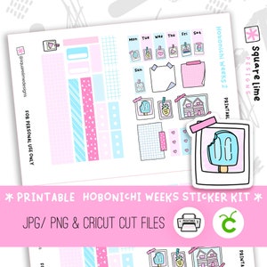Polaroids Themed Hobonichi Weeks Printable Sticker Kit #2 - Digital Stickers - JPG, PNG and Cricut Files