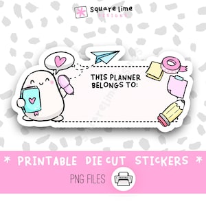 Ten planer należy do etykiety - naklejka do wydrukowania z małym ziemniakiem - naklejki cyfrowe - naklejki do planera - Bullet Journal - plik PNG