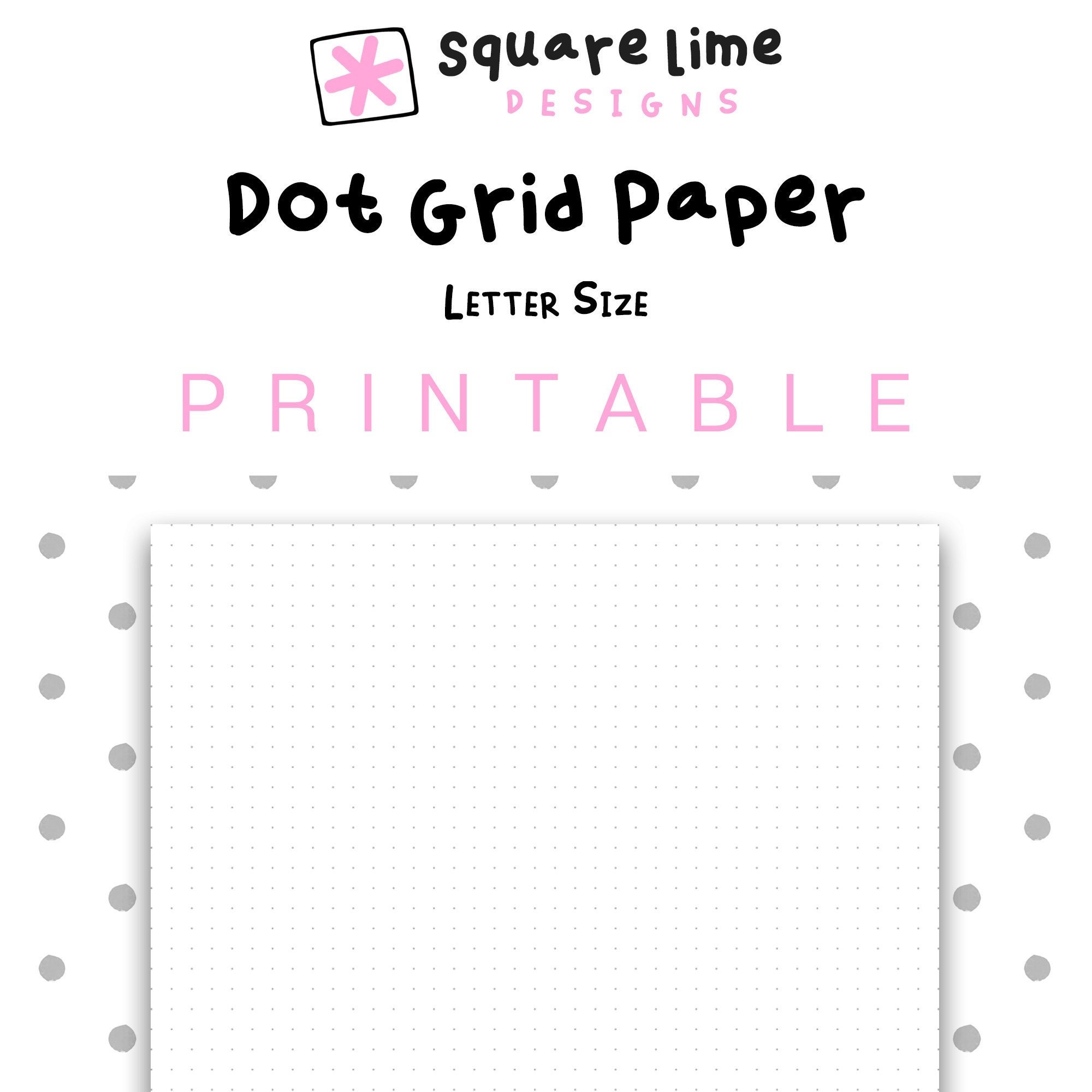 Printable Dot Grid Paper, Letter Size Dotted Paper, Bullet Journal, PDF  Printable -  Israel