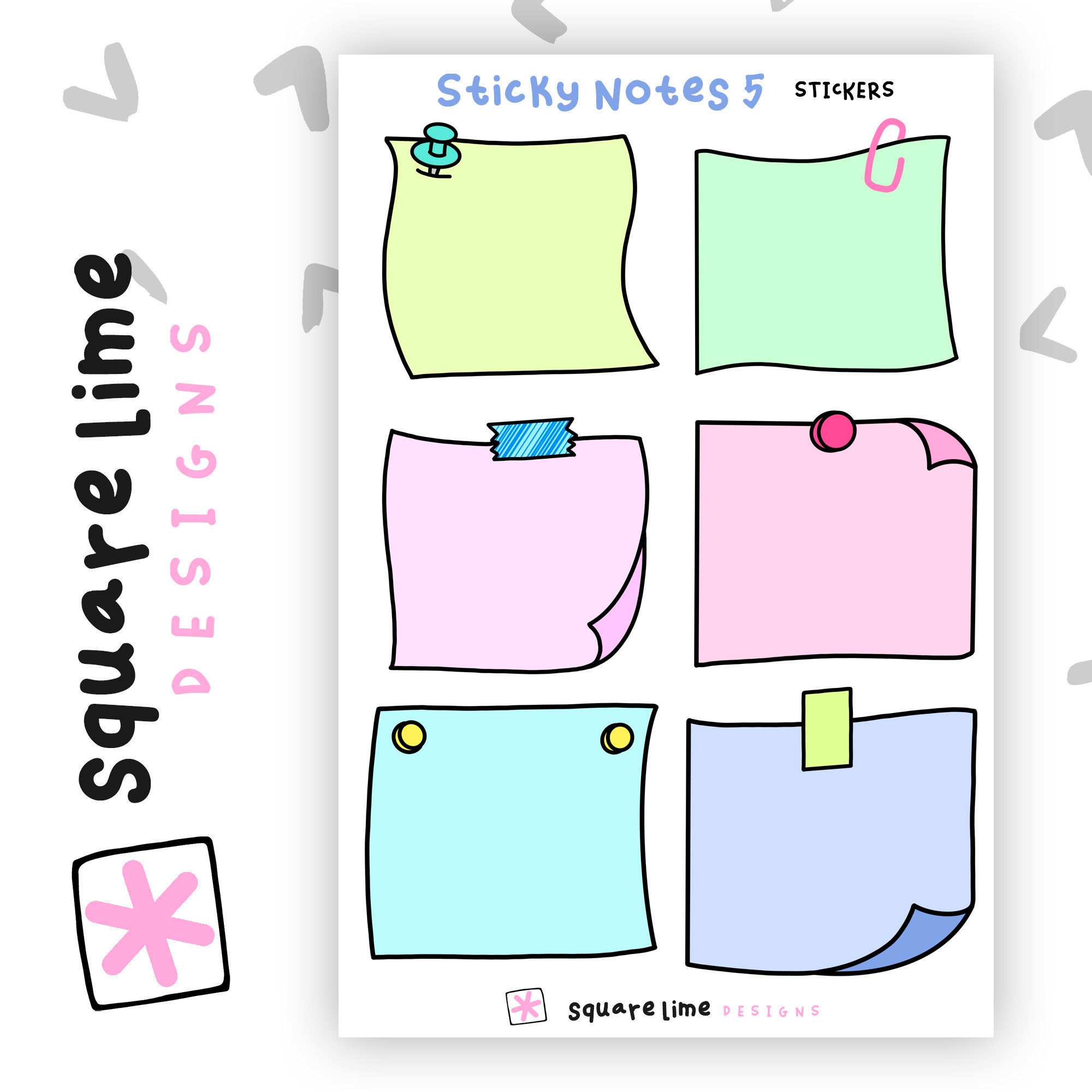 Character stickers for planners and bullet journals Love these pastel colors!