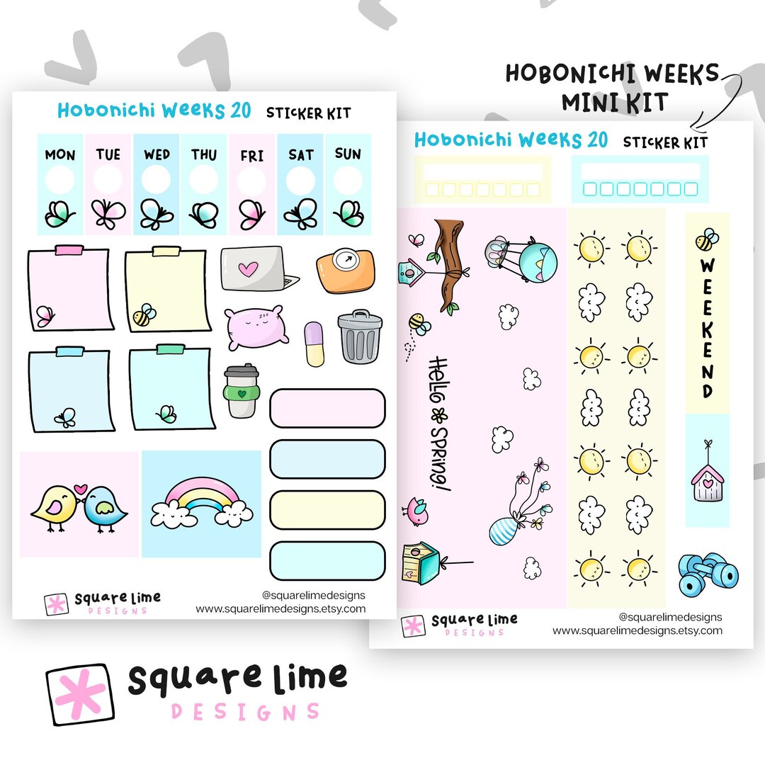 Spring Themed Hobonichi Weeks Sticker Kit 20 2 Sticker Sheets Planner ...