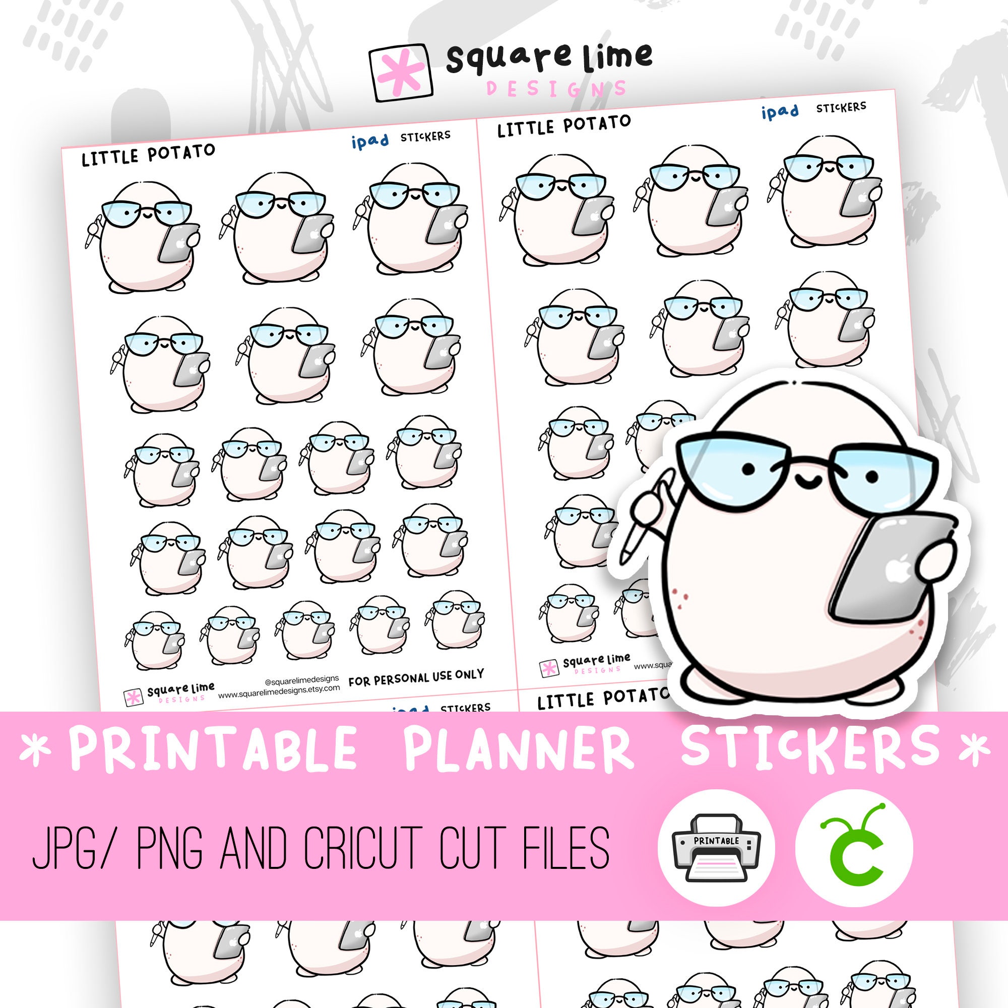 iPad - Printable Stickers featuring Little Potato — Square Lime Designs
