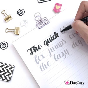 Brush Lettering Practice Guide, Uppercase &amp; Lowercase, Brush ...