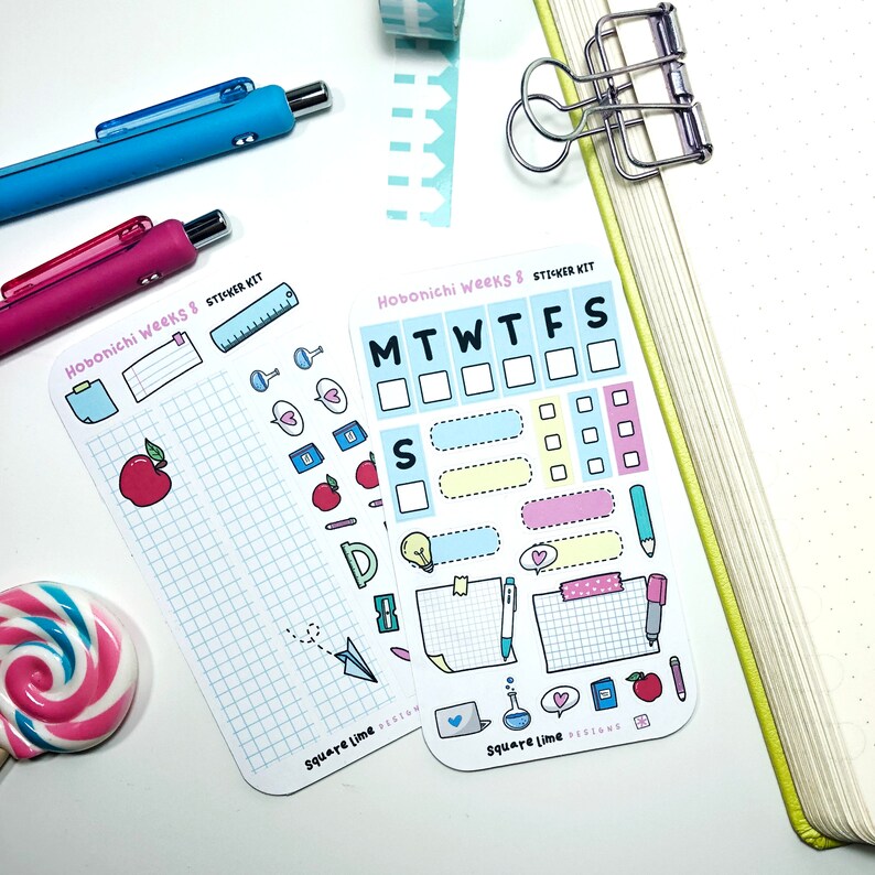 School Themed Hobonichi Weeks Sticker Kit 8 2 Sticker Etsy
