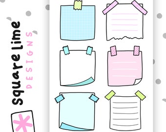 Sticky Notes Stickers - Planner Stickers - Diary Stickers - Cute Stickers - Bullet Journal Stickers -  Little Notes - Notepad Stickers