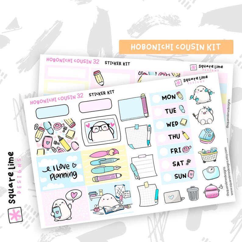 Planning Themed Stickers - Printable & Digital Hobonichi Cousin Sticker ...
