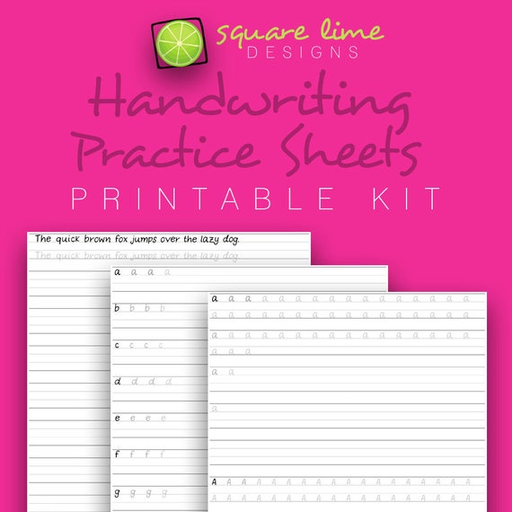 handwriting practice sheets uppercase lowercase etsy handwritting practice