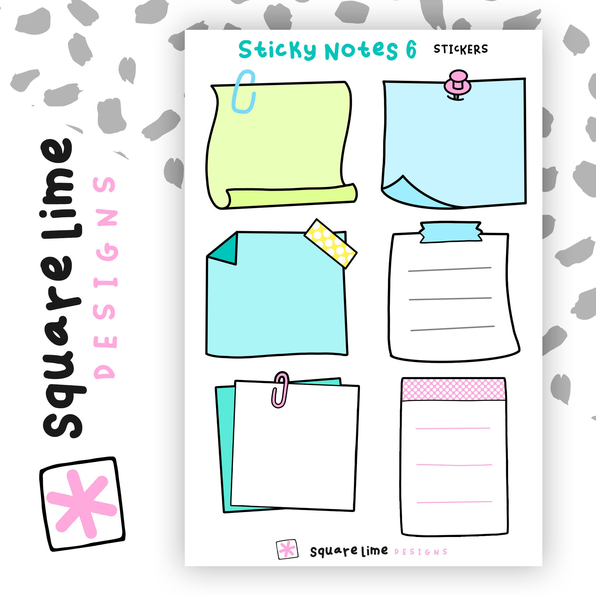 24-Piece Sticky Note Style Planner Stickers Set - Colorful and