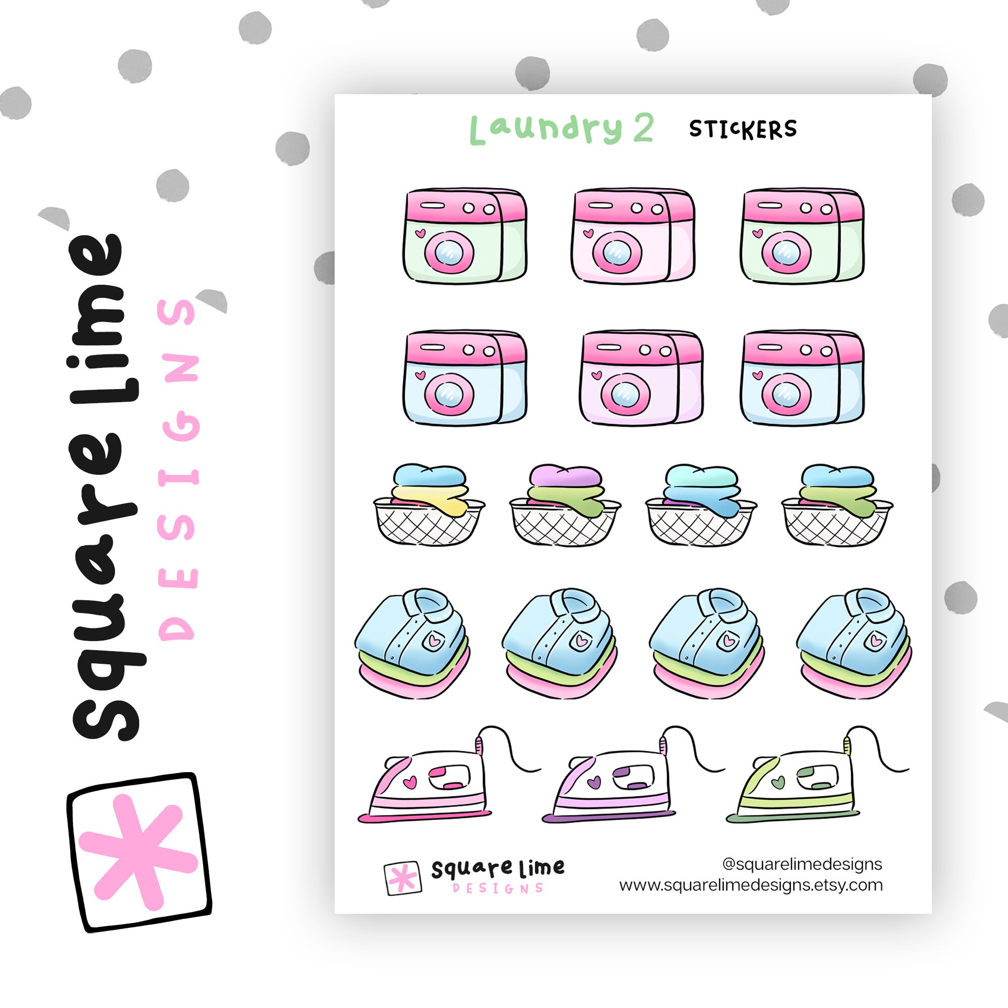 Laundry 2 Stickers Washing Machine Laundry Basket Iron Stickers Laundry 2 Stickers Washing Machine Laundry Basket Iron Stickers