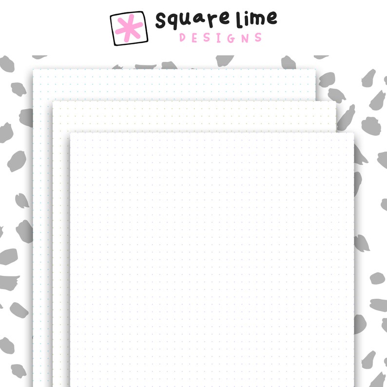 coloured printable dot grid paper pink light blue lilac etsy