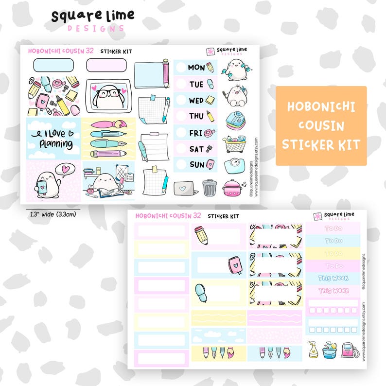Planning Themed Stickers - Printable & Digital Hobonichi Cousin Sticker ...