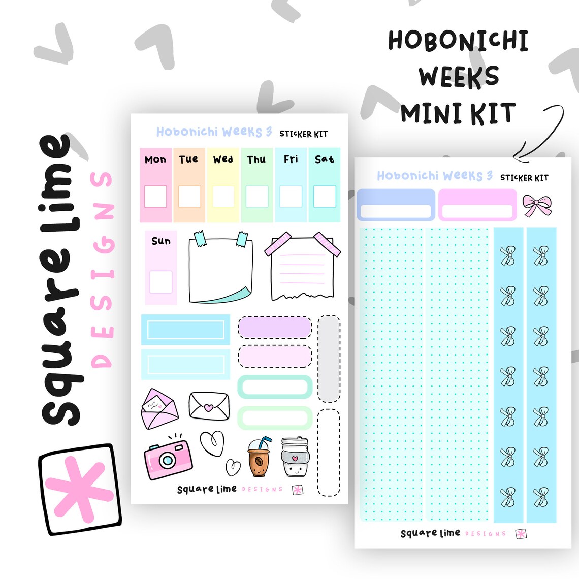 Pastel Colours Hobonichi Weeks Printable Sticker Kit 3 - Etsy