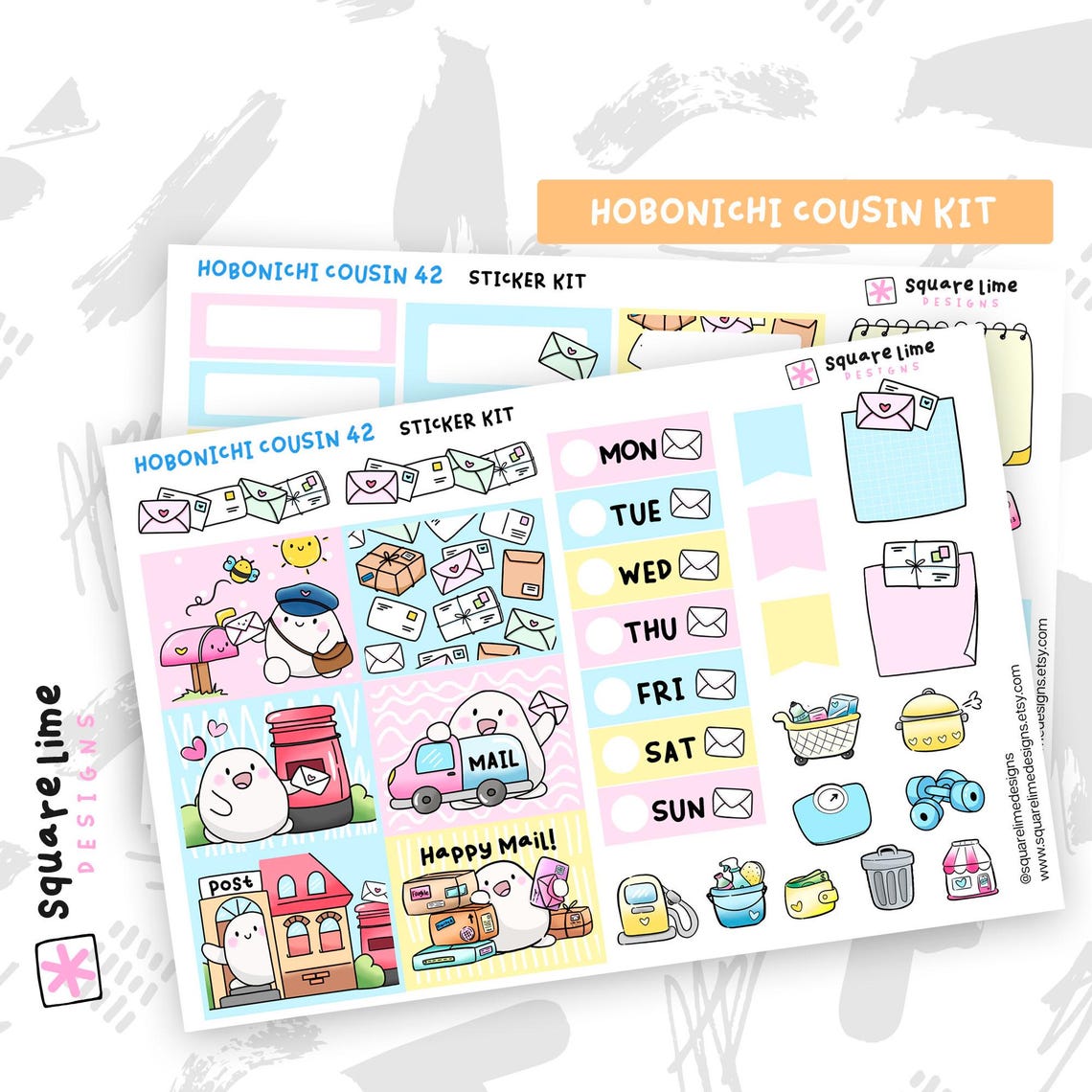 Happy Mail Themed Stickers - Printable & Digital Hobonichi Cousin ...