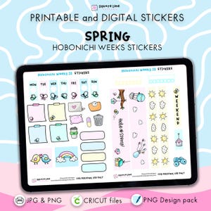 Spring Hobonichi Weeks Sticker Kit – Printable and Digital Stickers – JPG, PNG, Cricut, GoodNotes Files - Instant Download