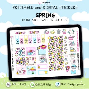 Spring Hobonichi Weeks Sticker Kit – Printable and Digital Stickers – JPG, PNG, Cricut, GoodNotes Files - Instant Download