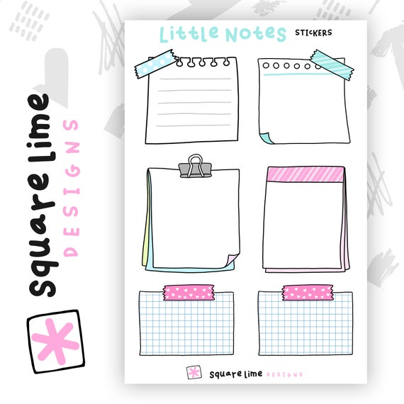 Little Notes Stickers - Planner Stickers - Diary Stickers - Cute Stickers -  Bullet Journal Stickers - Sticky Notes - Notepad Stickers