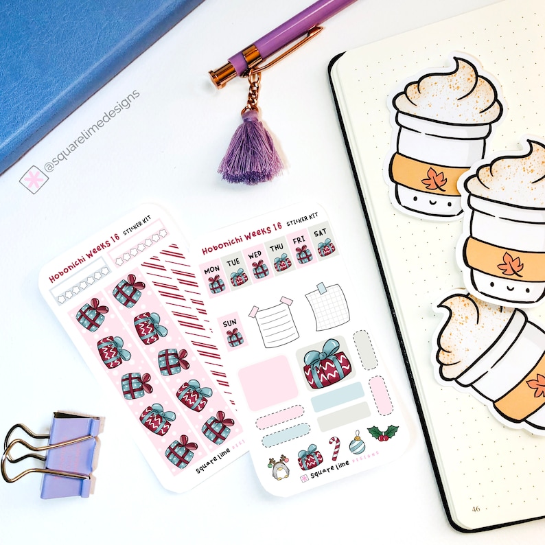Christmas Themed Hobonichi Weeks Printable Sticker Kit 16 - Etsy Christmas Themed Hobonichi Weeks Printable Sticker Kit 16 - Etsy