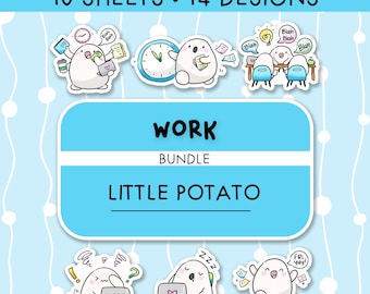Arbeit Stickers Bundle | Kleine Kartoffel Sticker | Printable & Digital | Termine, Aufgaben, Termine | Goodnotes, Cricut