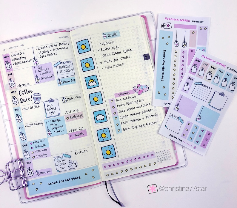 Hobonichi Weeks Weekly Sticker Kit Hobonichi Stickers Etsy