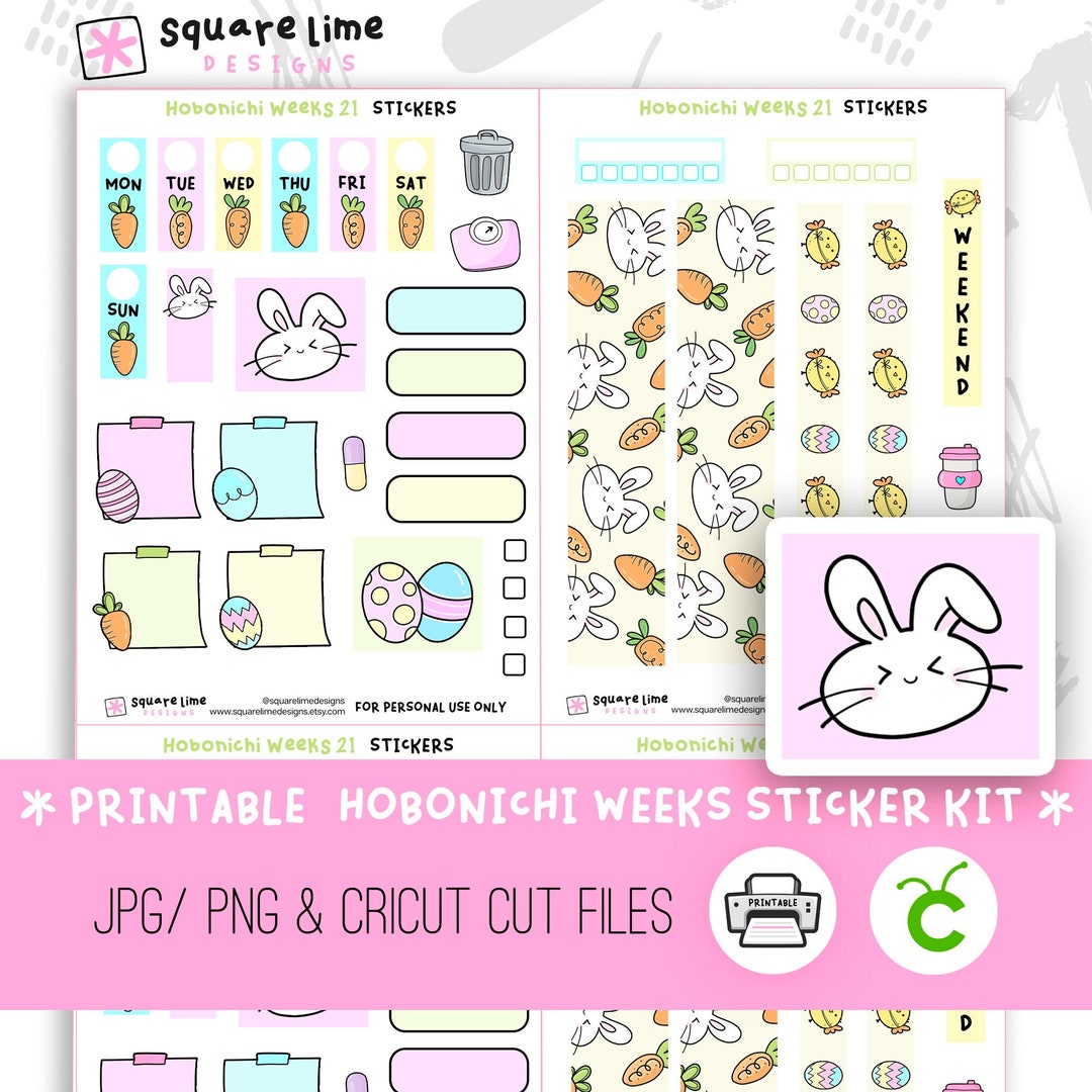EASTER Themed Hobonichi Weeks Printable Sticker Kit 21 Digital Stickers ...