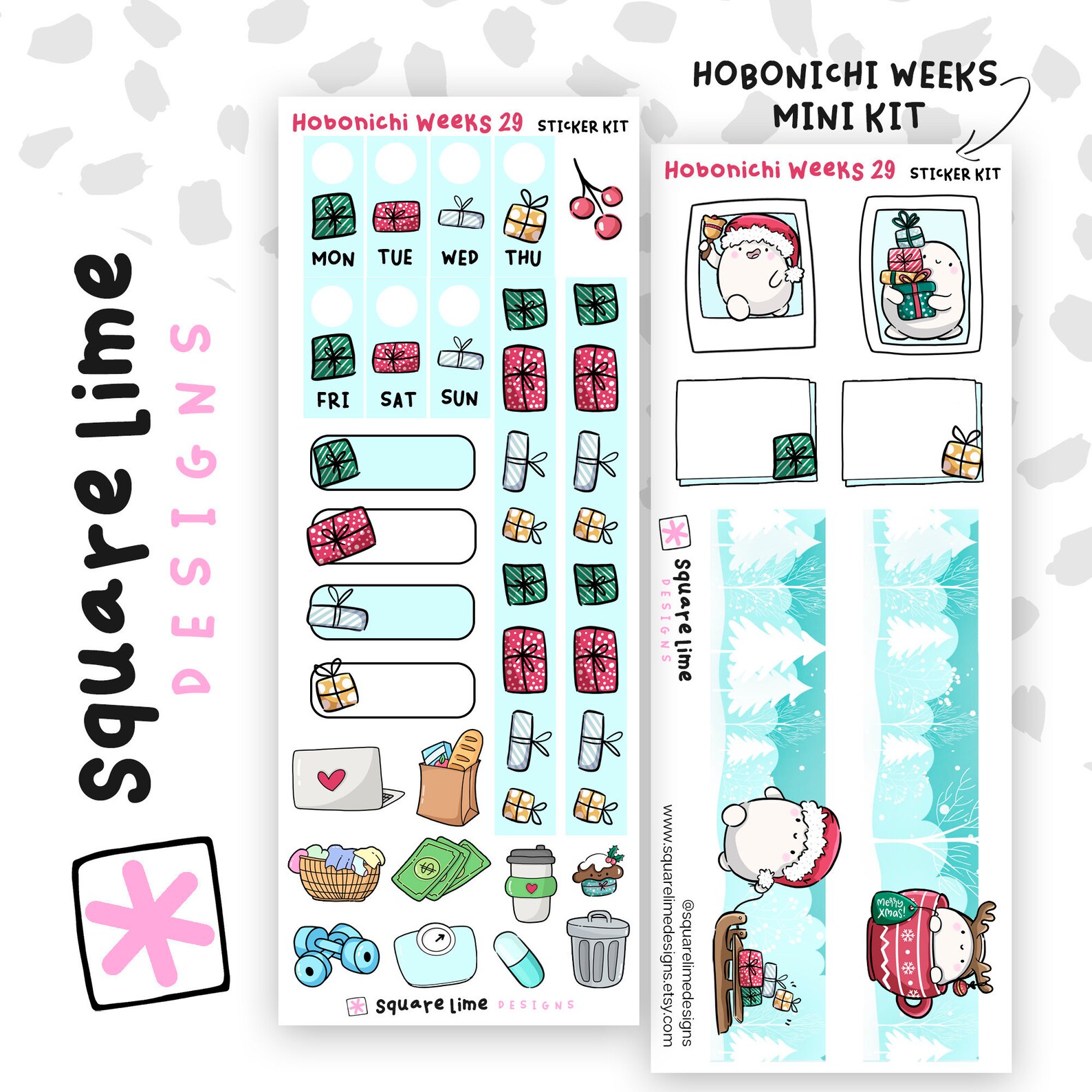 Christmas Themed Hobonichi Weeks Sticker Kit 29 2 Sticker - Etsy