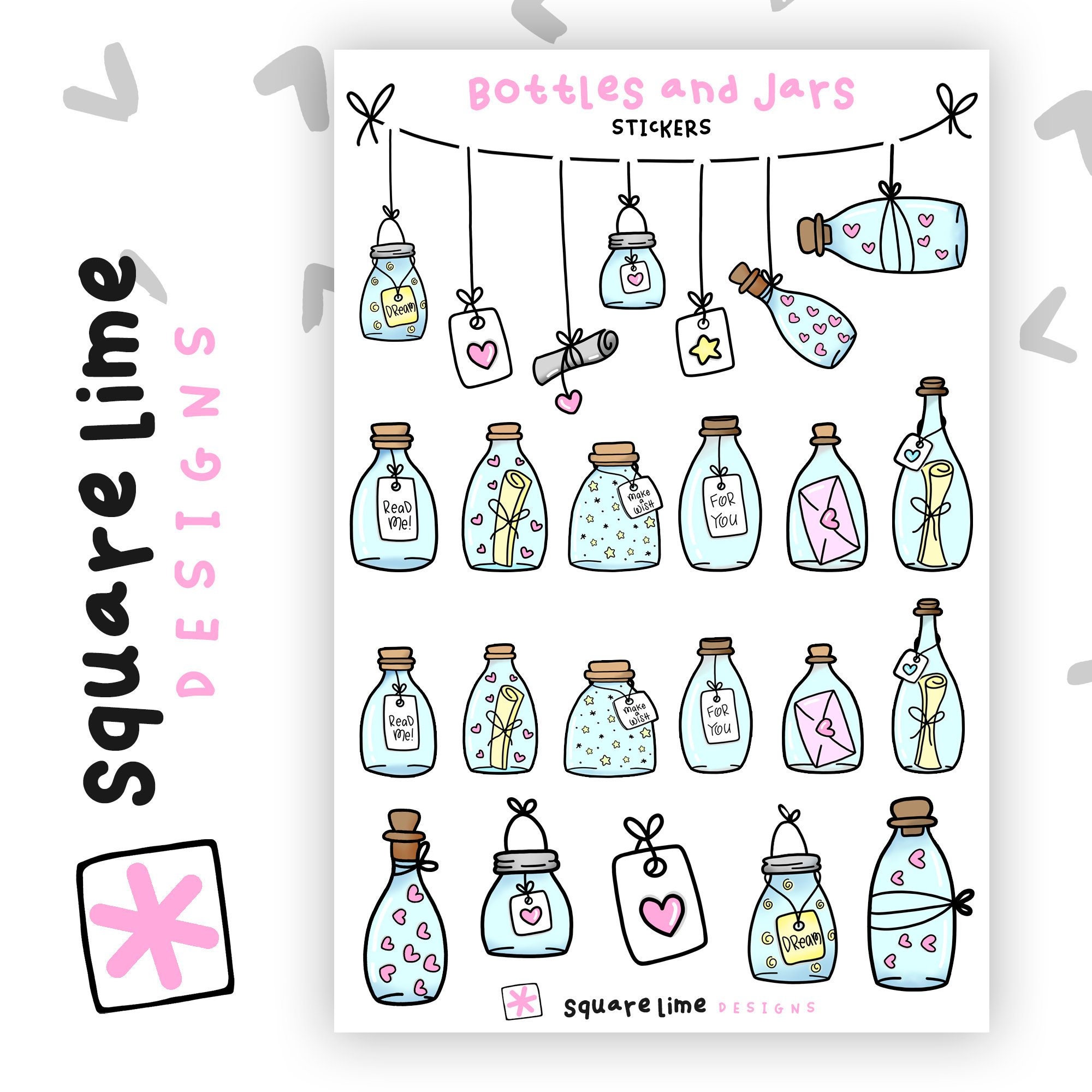 Bottles and Jars Stickers Planner Stickers Diary Stickers | Etsy