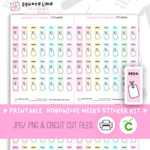 Days For a Month #1 -  Hobonichi Weeks Printable Sticker Kit - Digital Stickers - JPEG, PNG and Cricut Files