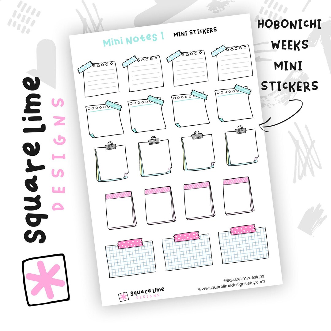 Mini Notes 1 Stickers Hobonichi Weeks Stickers Planner and Bullet ...
