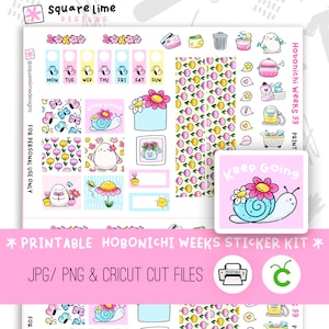 SPRING - Hobonichi Weeks Printable Sticker Kit #39 - Digital Stickers - JPG, PNG and Cricut Files + Design Pack