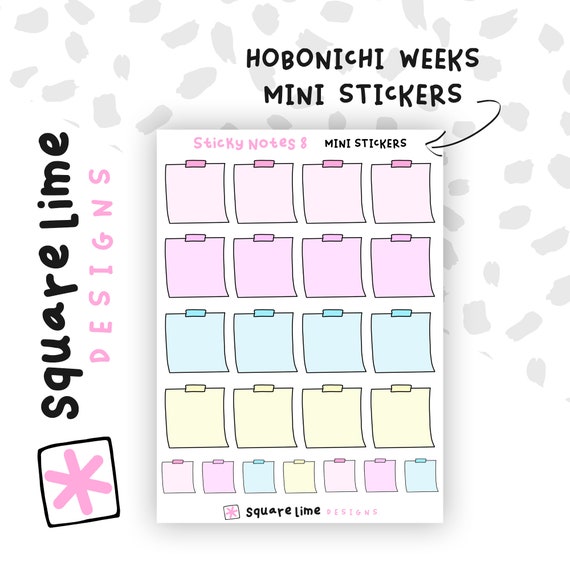 Hobonichi Weeks Sticky Notes No. 8 Post It Notes Stickers Mini Stickers  Hobonichi Stickers Square Lime Designs 
