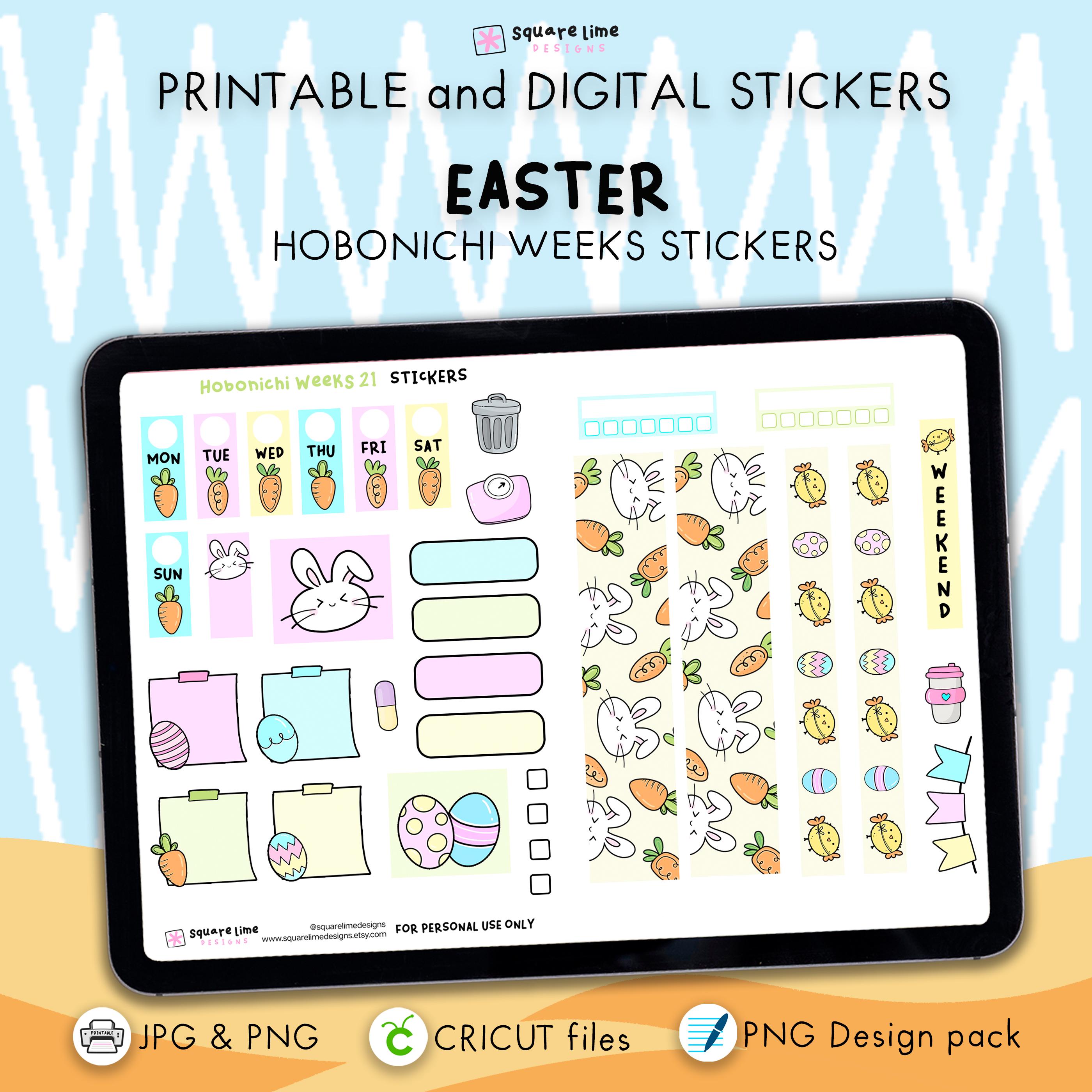 Easter Hobonichi Weeks Sticker Kit – Printable and Digital Stickers ...