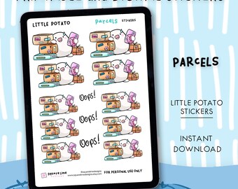 Parcels Stickers – Printable & Digital Designs – Little Potato Planner Stickers - JPG, PNG, Cricut, GoodNotes Files - Instant Download