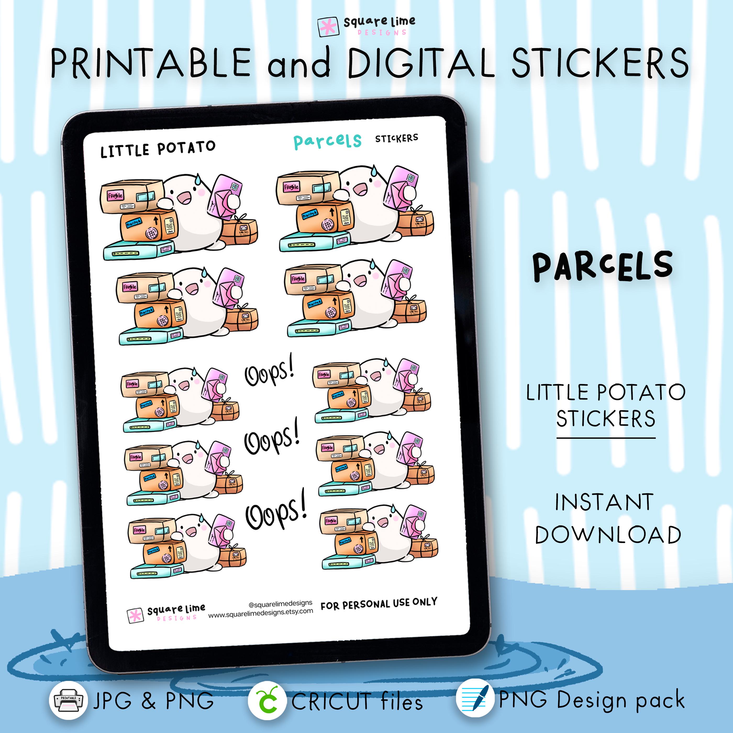 Parcels Stickers – Printable & Digital Designs – Little Potato Planner ...