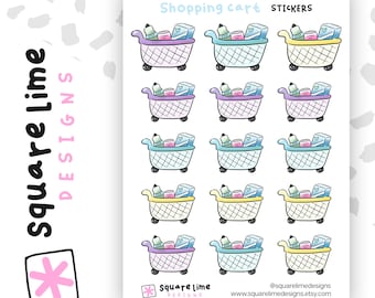 Shopping Cart/Groceries/Shopping/Food Stickers - Planner and Bullet Journal Stickers