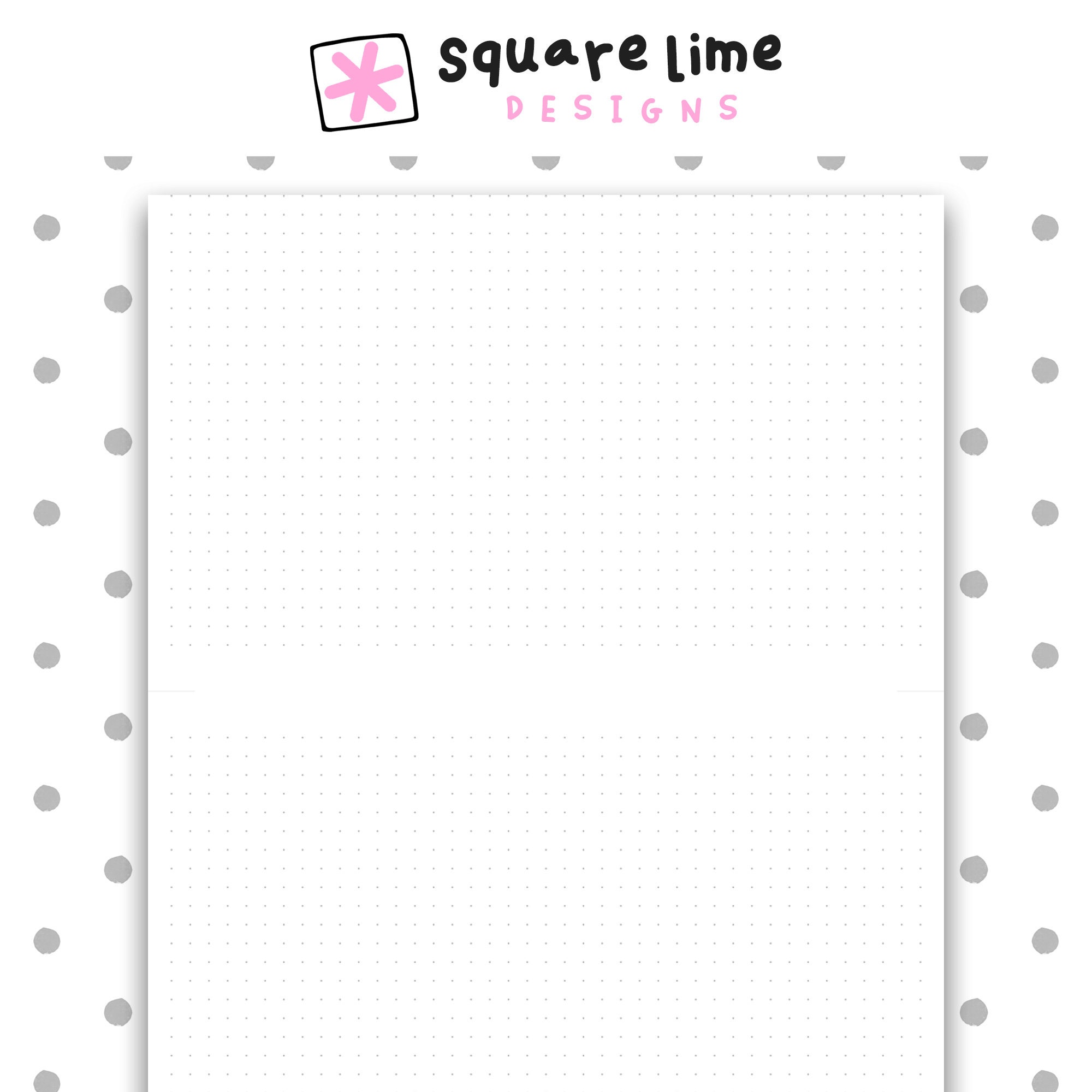BUNDLE – Printable dot grid paper – A5-size – 6 colors x 6 grids -  up2dateskills