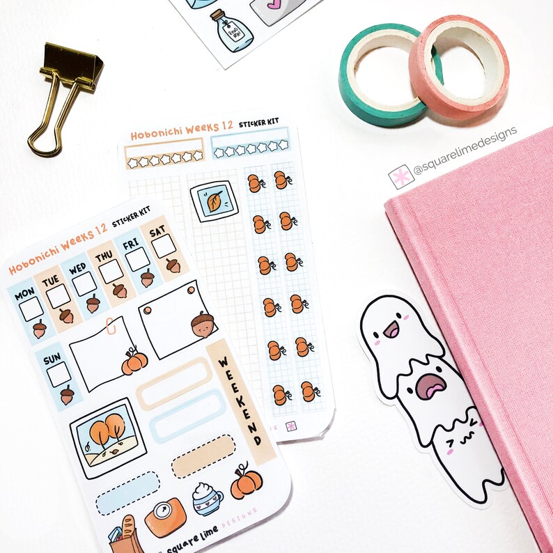 Autumn Themed Hobonichi Weeks Printable Sticker Kit 12 - Etsy