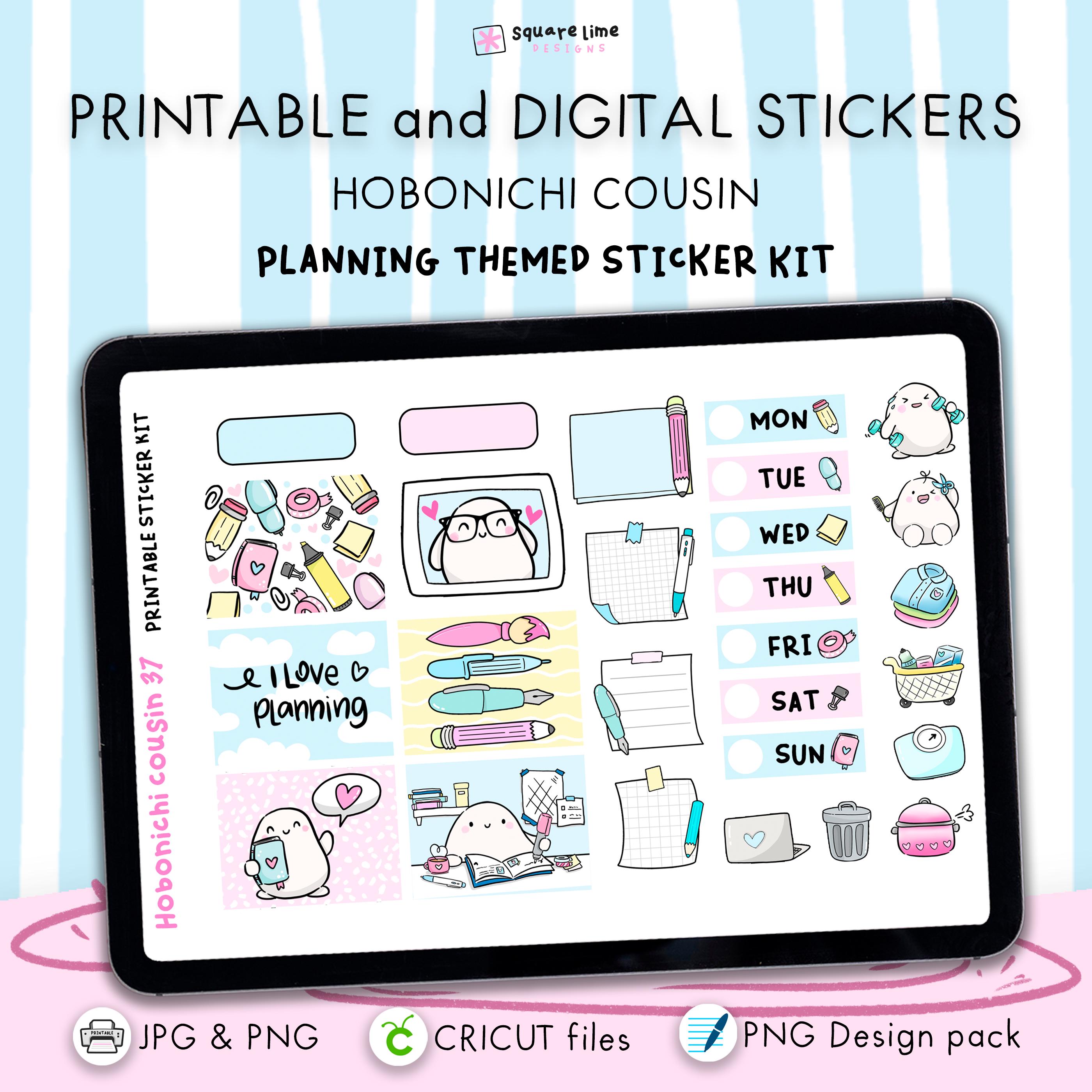 Planning Themed Stickers - Printable & Digital Hobonichi Cousin Sticker ...