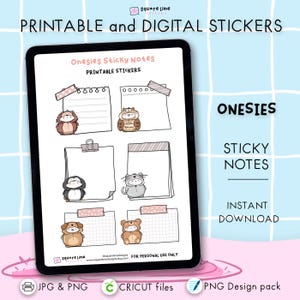 Naklejki samoprzylepne Onesie – projekty do druku i cyfrowe – pliki JPG, PNG, Cricut, GoodNotes – natychmiastowe pobranie