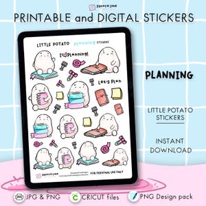 Planning Stickers – Printable & Digital Designs – Little Potato Planner Stickers - JPG, PNG, Cricut, GoodNotes Files - Instant Download