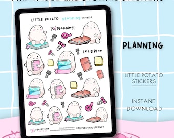 Planning Stickers – Printable & Digital Designs – Little Potato Planner Stickers - JPG, PNG, Cricut, GoodNotes Files - Instant Download