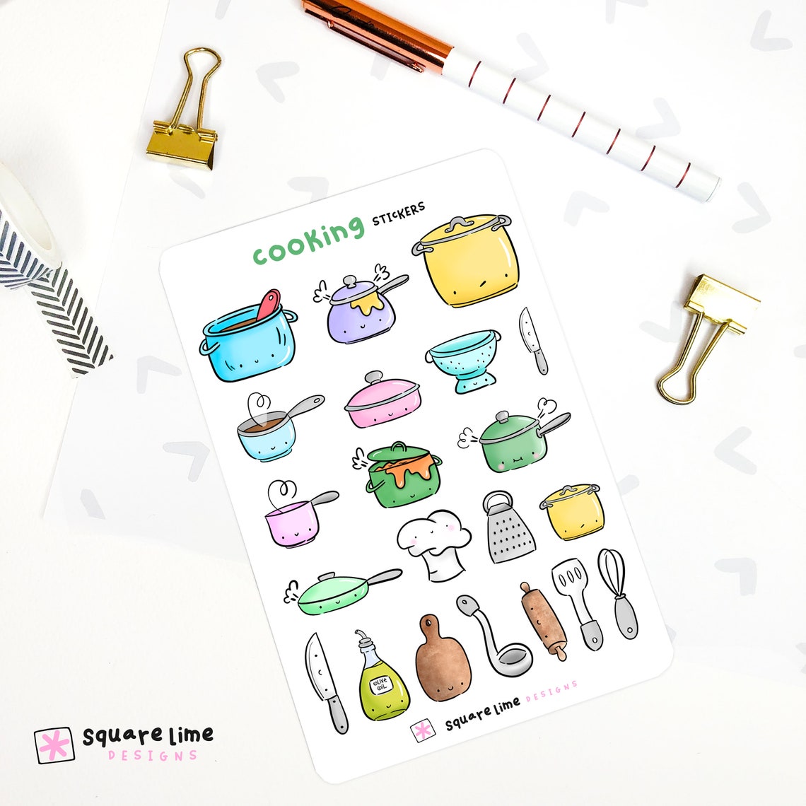 Cooking Stickers Planner Stickers Diary Stickers Cute Etsy