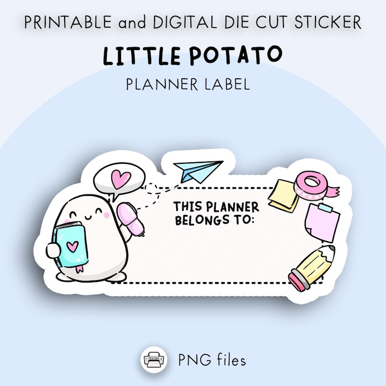 Planner Label Sticker – Little Potato Design - Printable and Digital ...