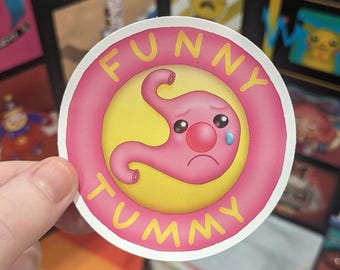 Funny Tummy | Original Art | Glossy Sticker