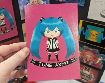 Tune Army | Hatsune Miku + NUFC Fan Art | Matte 6x4 Paper Print