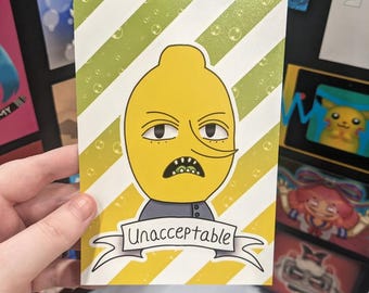 Unacceptable | Lemongrab Adventure Time Fan Art | Matte 6x4 Paper Print